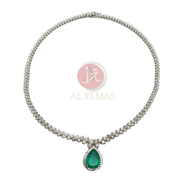 Colombian Emerald Necklace 8.78ct Diamond
