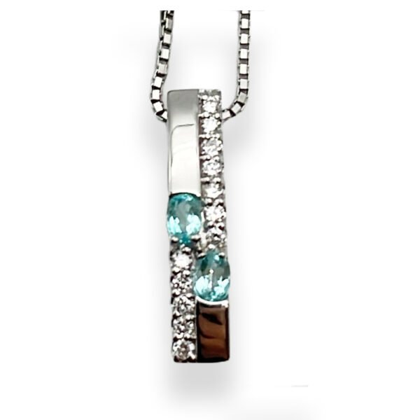 Neacklace Paraiba Tourmaline 0.18ct Diamond 0.13ct 5g