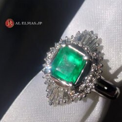 Luxury PT900 platinum emerald ring with 1.400ct natural emerald and 0.61ct diamonds.